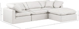 Indulge Cream Vegan Leather Modular Sectional 146Cream-Sec4A Meridian Furniture