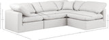 Indulge Cream Vegan Leather Modular Sectional 146Cream-Sec4B Meridian Furniture