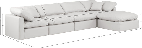 Indulge Cream Vegan Leather Modular Sectional 146Cream-Sec5A Meridian Furniture