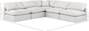 Indulge Cream Vegan Leather Modular Sectional 146Cream-Sec5B Meridian Furniture