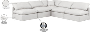 Indulge Cream Vegan Leather Modular Sectional 146Cream-Sec5B Meridian Furniture