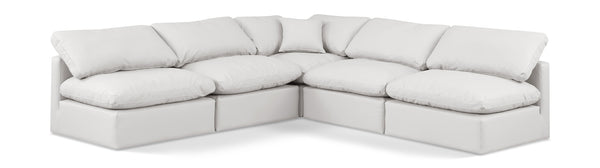 Indulge Cream Vegan Leather Modular Sectional 146Cream-Sec5B Meridian Furniture