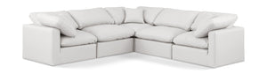 Indulge Cream Vegan Leather Modular Sectional 146Cream-Sec5C Meridian Furniture