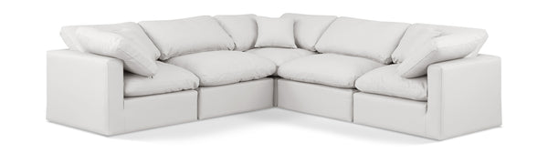 Indulge Cream Vegan Leather Modular Sectional 146Cream-Sec5C Meridian Furniture