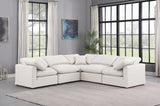 Indulge Cream Vegan Leather Modular Sectional 146Cream-Sec5C Meridian Furniture