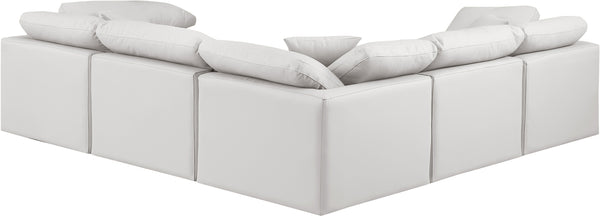 Indulge Cream Vegan Leather Modular Sectional 146Cream-Sec5C Meridian Furniture
