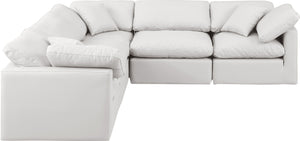Indulge Cream Vegan Leather Modular Sectional 146Cream-Sec5C Meridian Furniture