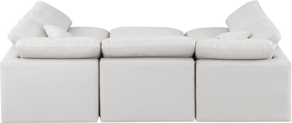 Indulge Cream Vegan Leather Modular Sectional 146Cream-Sec6C Meridian Furniture