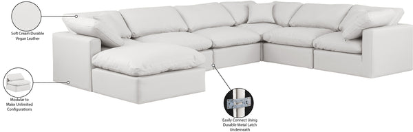 Indulge Cream Vegan Leather Modular Sectional 146Cream-Sec7A Meridian Furniture