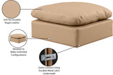 Indulge Tan Vegan Leather Ottoman 146Tan-Ott Meridian Furniture