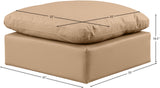 Indulge Tan Vegan Leather Ottoman 146Tan-Ott Meridian Furniture