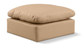 Indulge Tan Vegan Leather Ottoman 146Tan-Ott Meridian Furniture