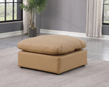 Indulge Tan Vegan Leather Ottoman 146Tan-Ott Meridian Furniture