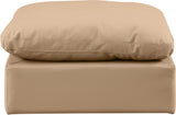 Indulge Tan Vegan Leather Ottoman 146Tan-Ott Meridian Furniture