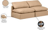 Indulge Tan Vegan Leather Modular Sofa 146Tan-S2 Meridian Furniture