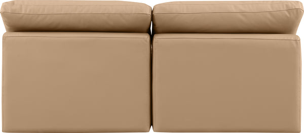 Indulge Tan Vegan Leather Modular Sofa 146Tan-S2 Meridian Furniture