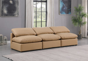 Indulge Tan Vegan Leather Modular Sofa 146Tan-S3 Meridian Furniture