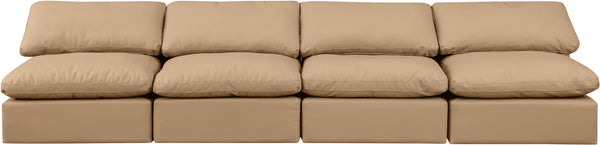 Indulge Tan Vegan Leather Modular Sofa 146Tan-S4 Meridian Furniture