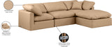 Indulge Tan Vegan Leather Modular Sectional 146Tan-Sec4A Meridian Furniture