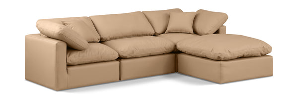 Indulge Tan Vegan Leather Modular Sectional 146Tan-Sec4A Meridian Furniture