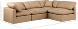 Indulge Tan Vegan Leather Modular Sectional 146Tan-Sec4B Meridian Furniture