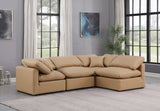 Indulge Tan Vegan Leather Modular Sectional 146Tan-Sec4B Meridian Furniture