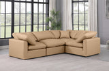 Indulge Tan Vegan Leather Modular Sectional 146Tan-Sec4C Meridian Furniture