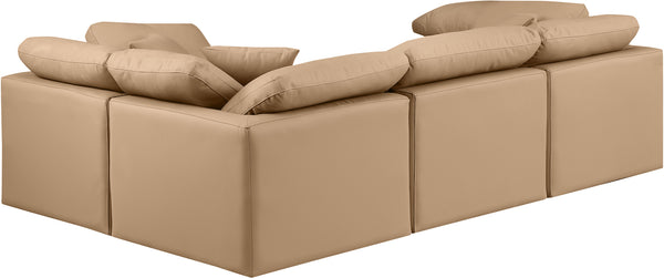 Indulge Tan Vegan Leather Modular Sectional 146Tan-Sec4C Meridian Furniture