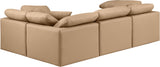 Indulge Tan Vegan Leather Modular Sectional 146Tan-Sec4C Meridian Furniture