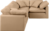 Indulge Tan Vegan Leather Modular Sectional 146Tan-Sec4C Meridian Furniture