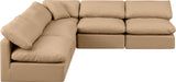 Indulge Tan Vegan Leather Modular Sectional 146Tan-Sec5B Meridian Furniture