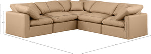 Indulge Tan Vegan Leather Modular Sectional 146Tan-Sec5C Meridian Furniture