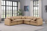 Indulge Tan Vegan Leather Modular Sectional 146Tan-Sec5C Meridian Furniture