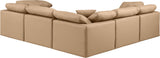 Indulge Tan Vegan Leather Modular Sectional 146Tan-Sec5C Meridian Furniture