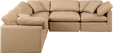 Indulge Tan Vegan Leather Modular Sectional 146Tan-Sec5C Meridian Furniture