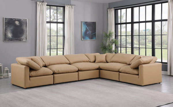 Indulge Tan Vegan Leather Modular Sectional 146Tan-Sec6A Meridian Furniture