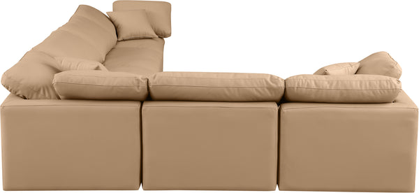 Indulge Tan Vegan Leather Modular Sectional 146Tan-Sec6A Meridian Furniture