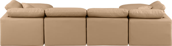 Indulge Tan Vegan Leather Modular Sectional 146Tan-Sec6B Meridian Furniture