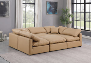 Indulge Tan Vegan Leather Modular Sectional 146Tan-Sec6C Meridian Furniture