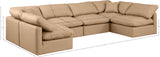 Indulge Tan Vegan Leather Modular Sectional 146Tan-Sec6D Meridian Furniture