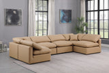 Indulge Tan Vegan Leather Modular Sectional 146Tan-Sec6D Meridian Furniture