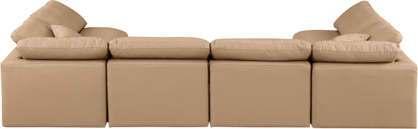 Indulge Tan Vegan Leather Modular Sectional 146Tan-Sec6D Meridian Furniture