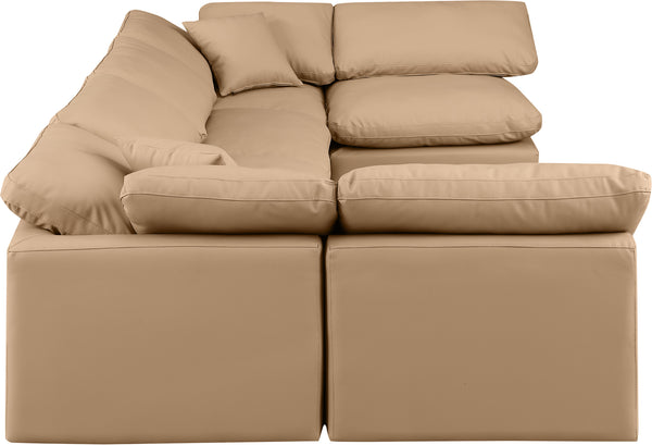 Indulge Tan Vegan Leather Modular Sectional 146Tan-Sec6D Meridian Furniture