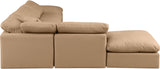 Indulge Tan Vegan Leather Modular Sectional 146Tan-Sec6E Meridian Furniture