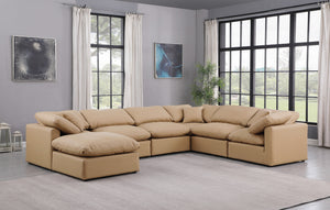 Indulge Tan Vegan Leather Modular Sectional 146Tan-Sec7A Meridian Furniture
