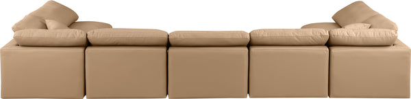 Indulge Tan Vegan Leather Modular Sectional 146Tan-Sec7B Meridian Furniture