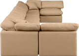 Indulge Tan Vegan Leather Modular Sectional 146Tan-Sec7B Meridian Furniture