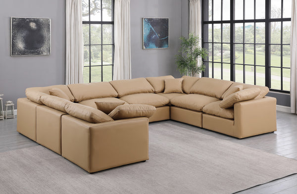 Indulge Tan Vegan Leather Modular Sectional 146Tan-Sec8A Meridian Furniture