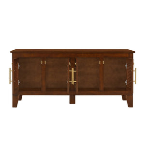 English Elm Lars Rubberwood Rattan Dog Crate Cabinet Stylish Pet Kennel for Living Room Walnut N775P397560W