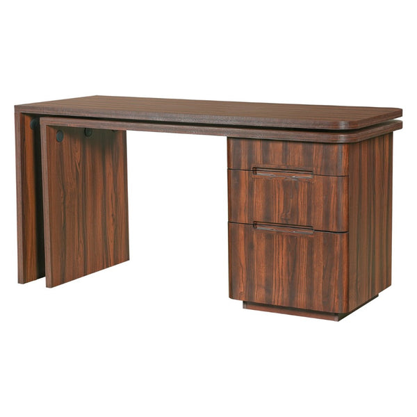 English Elm 90" Rotating L-shape Executive Desk Natural Melamine Mdf Surface Three Drawers Home Office Walnut N751S383638W